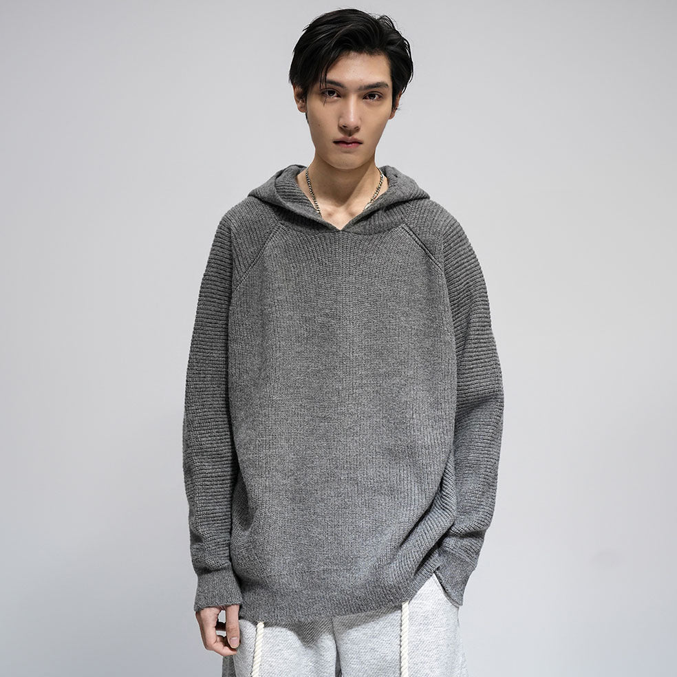 Męska Modny Oversize Bluza z kapturem z Textured Fason