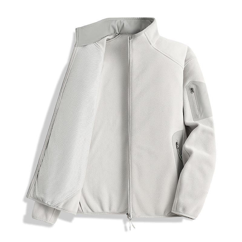 Męski kurtka polarowa z kołnierz ze stójką i softshell inserts