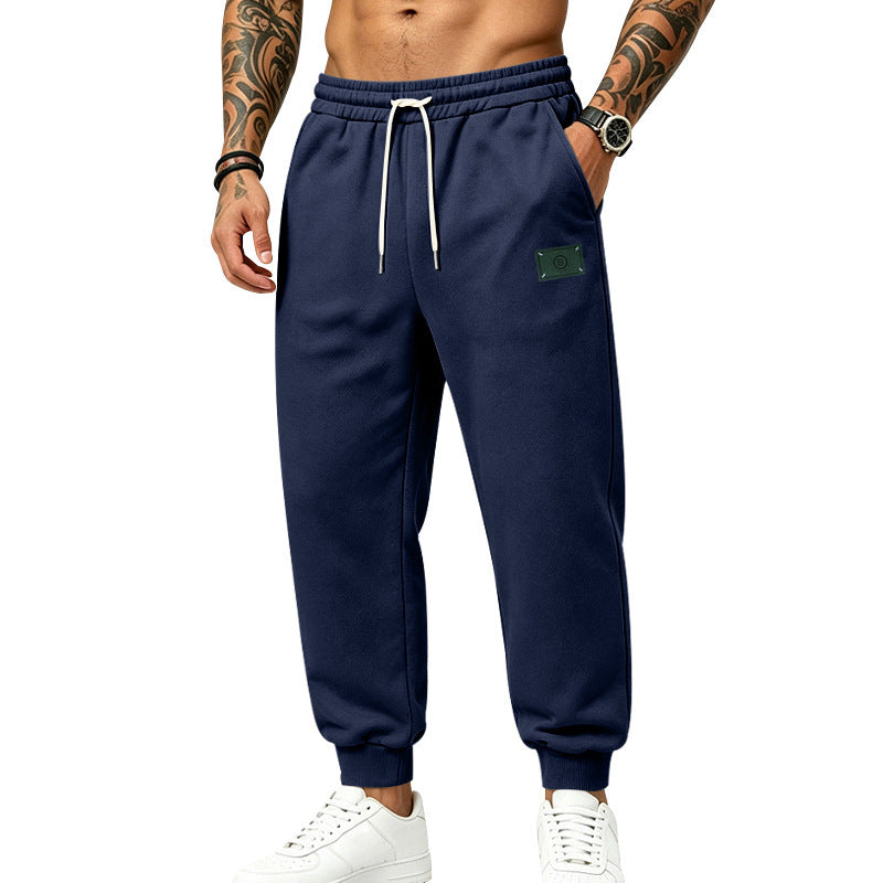 Męska casually Krój sweat jogging spodnie z elastyczny waistband, ściągacz, i Mankiety