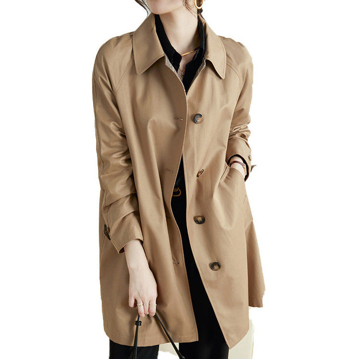 Damska Stylish Trench kurtka z Chic kołnierzem i Practical kieszeniami Lumaza
