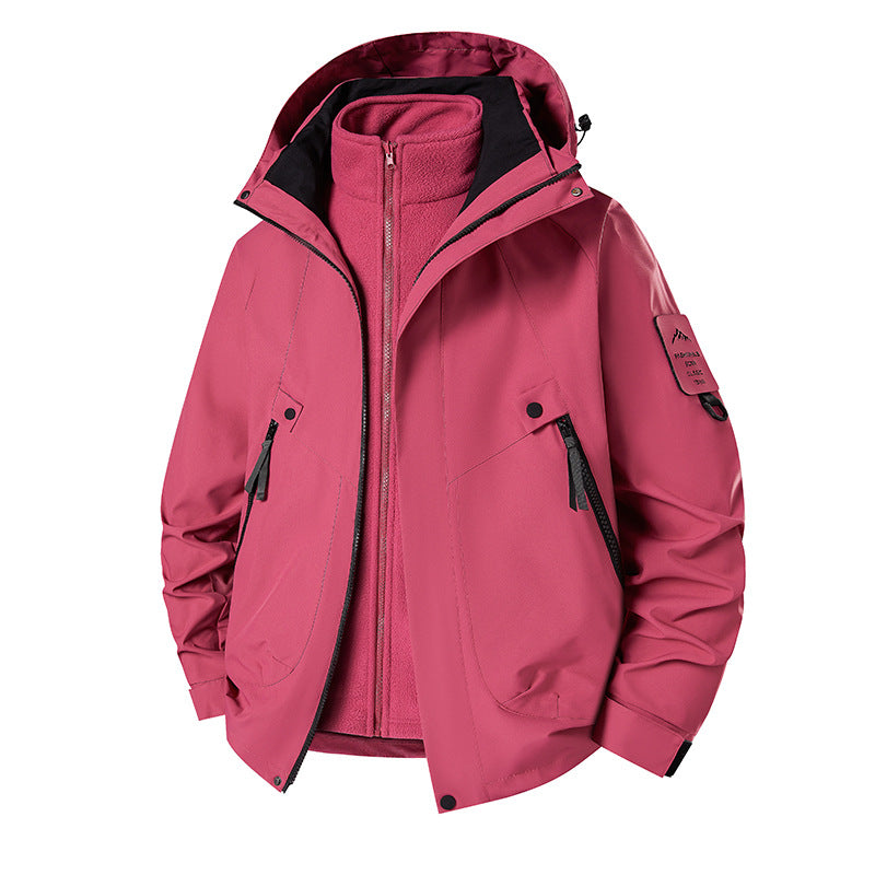 Męski 3-in-1 Softshell Parka z odpinany polar wewnętrzny kurtka i technical kaptur