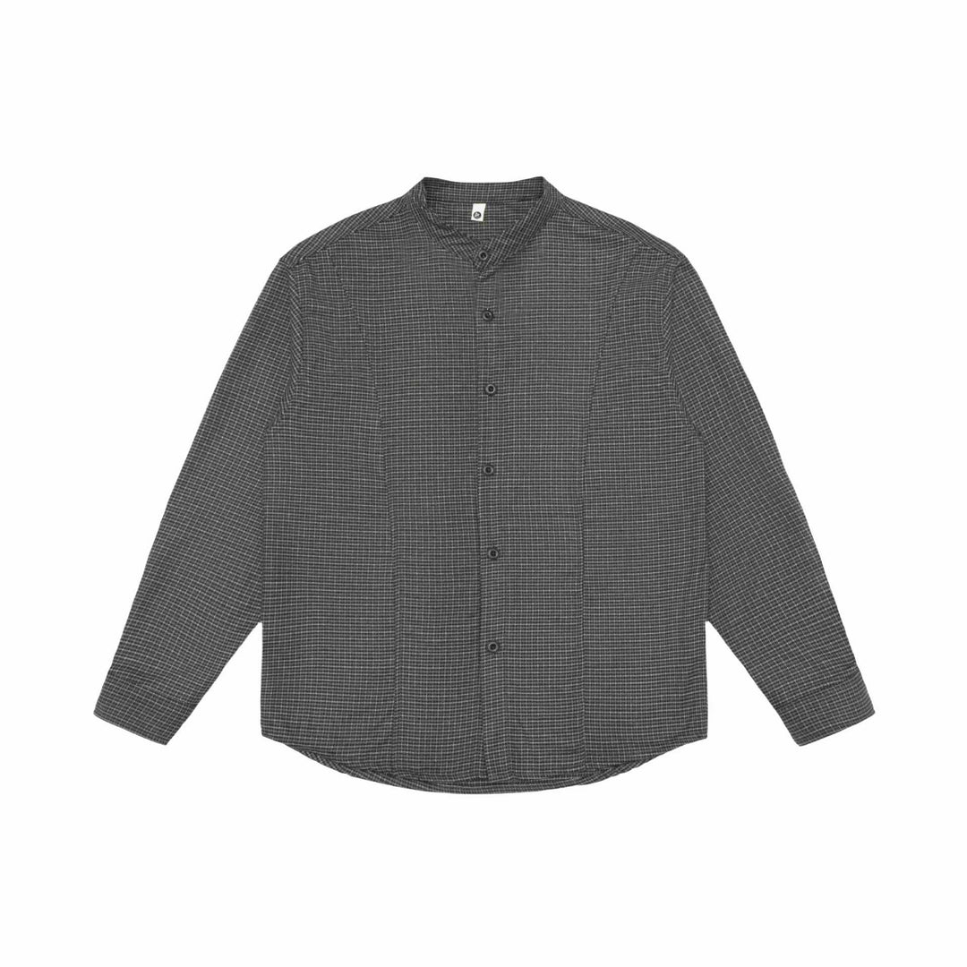 Unisex Oversize kurtka koszulowa z Stójka, Glen wzór w kratę i zaokrąglony Dół