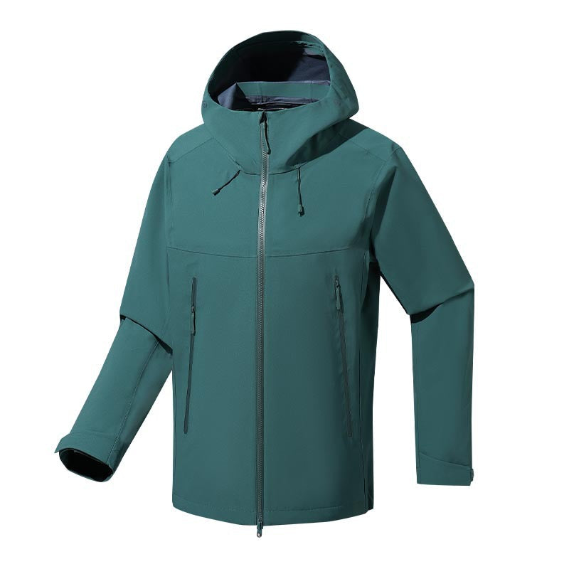 Męska water- i wiatroszczelna kurtka softshell outdoorowy z regulowany kapturem