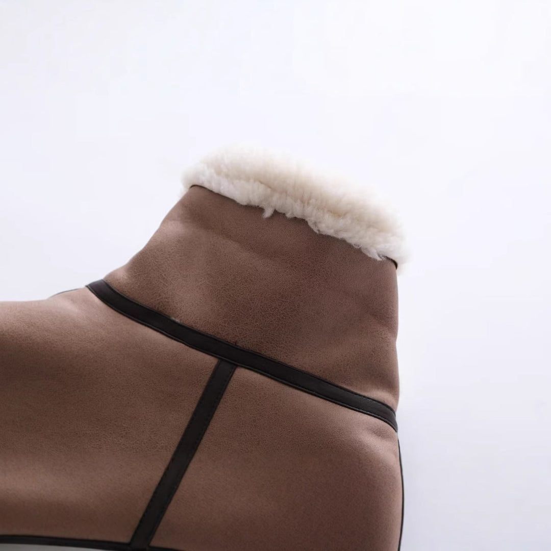 Damska bez rękawów Faux Suede kamizelka Lumaza