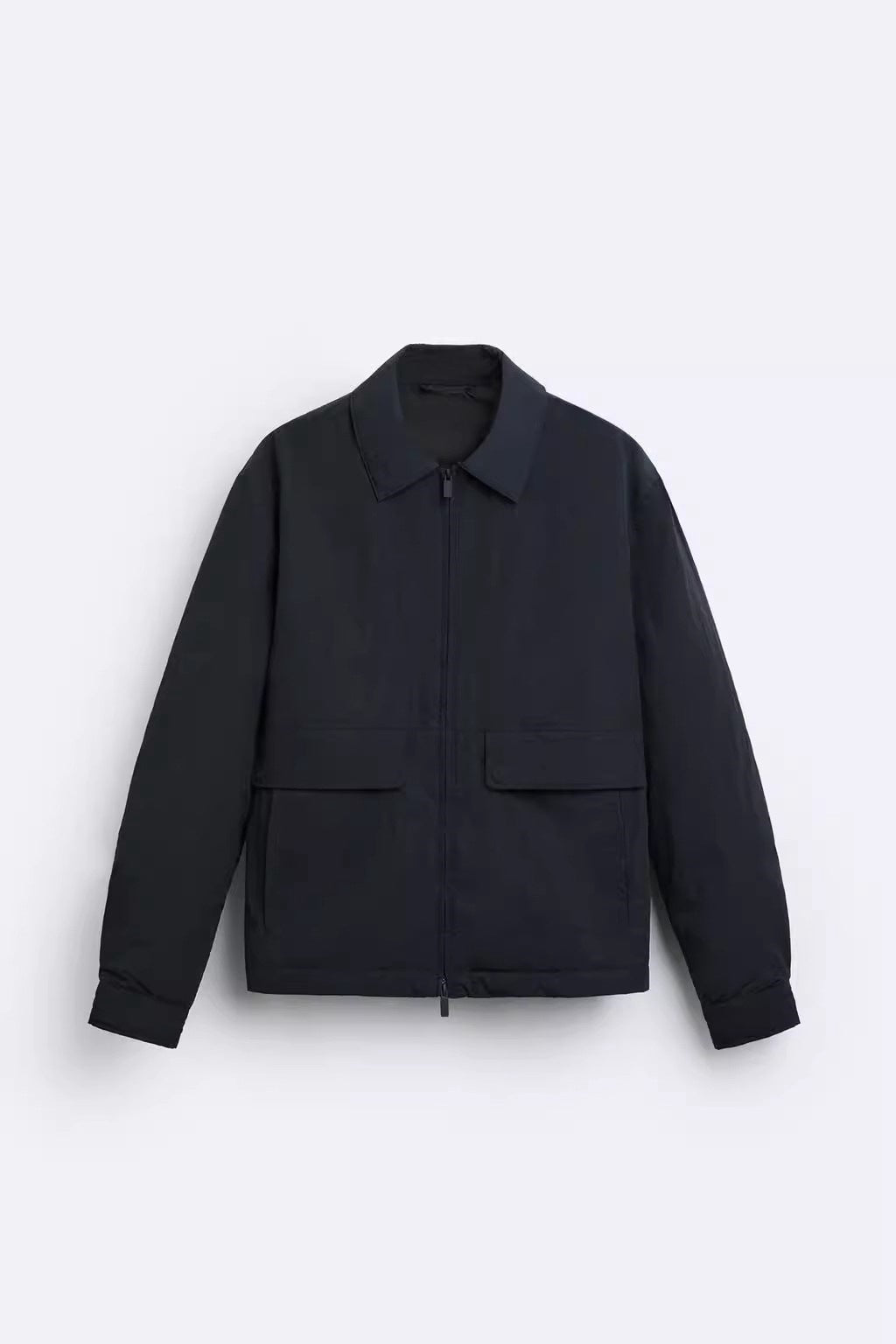 Męski Lekki Utility Blouson Kurtka z Koszula Kołnierz i Naszywany Flap Kieszenie