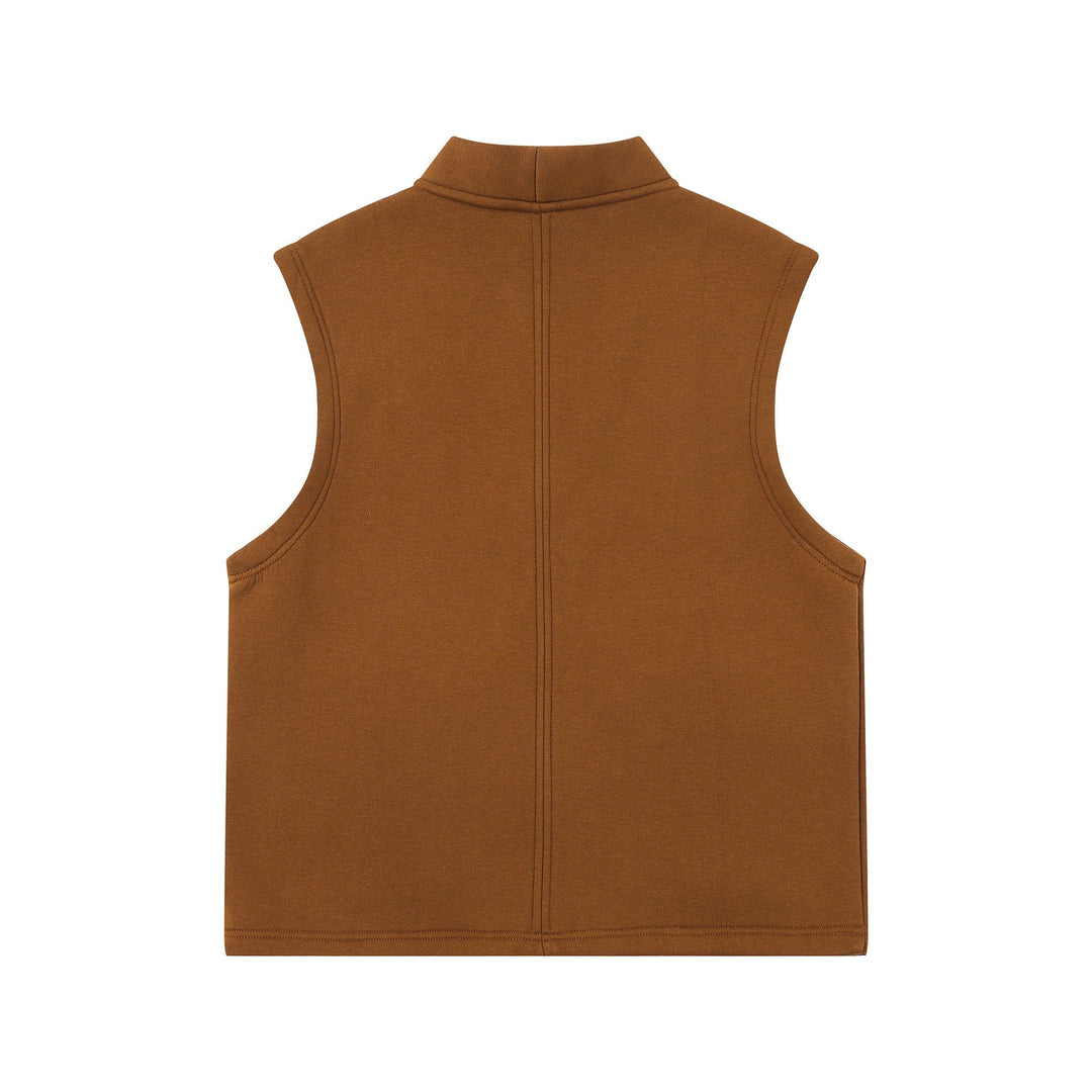 Unisex Utility Kamizelka z V-Neck, large kieszenie z klapkami i Listwa guzikowa