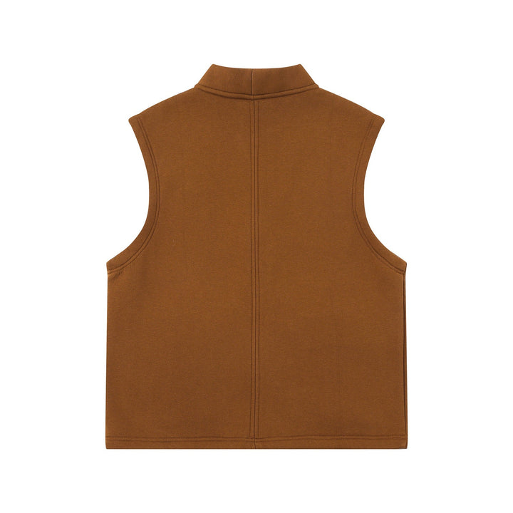 Unisex Utility Kamizelka z V-Neck, large kieszenie z klapkami i Listwa guzikowa