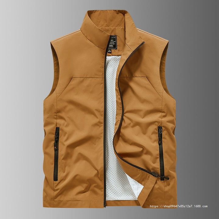 Męski Oddychający Kamizelka użytkowa z Siatka Podszewka, wiatr &amp; wodoodporny exterior &amp; zippered kieszenie