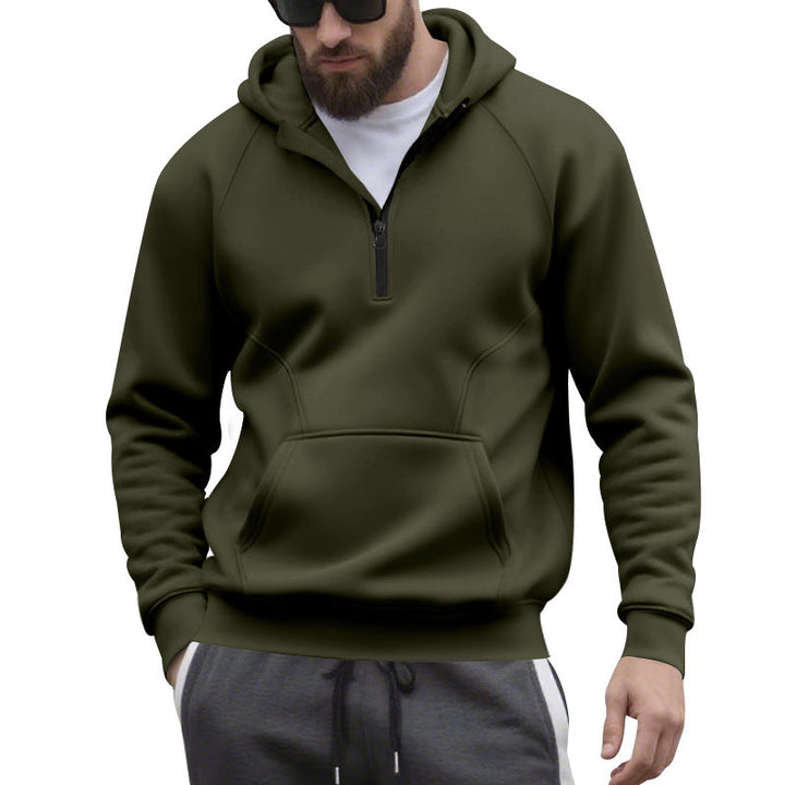 Męska krótki zamek bluza z kapturem w minimalistyczny softshell wygląd z kieszeń kangurka i raglanowy Rękawy