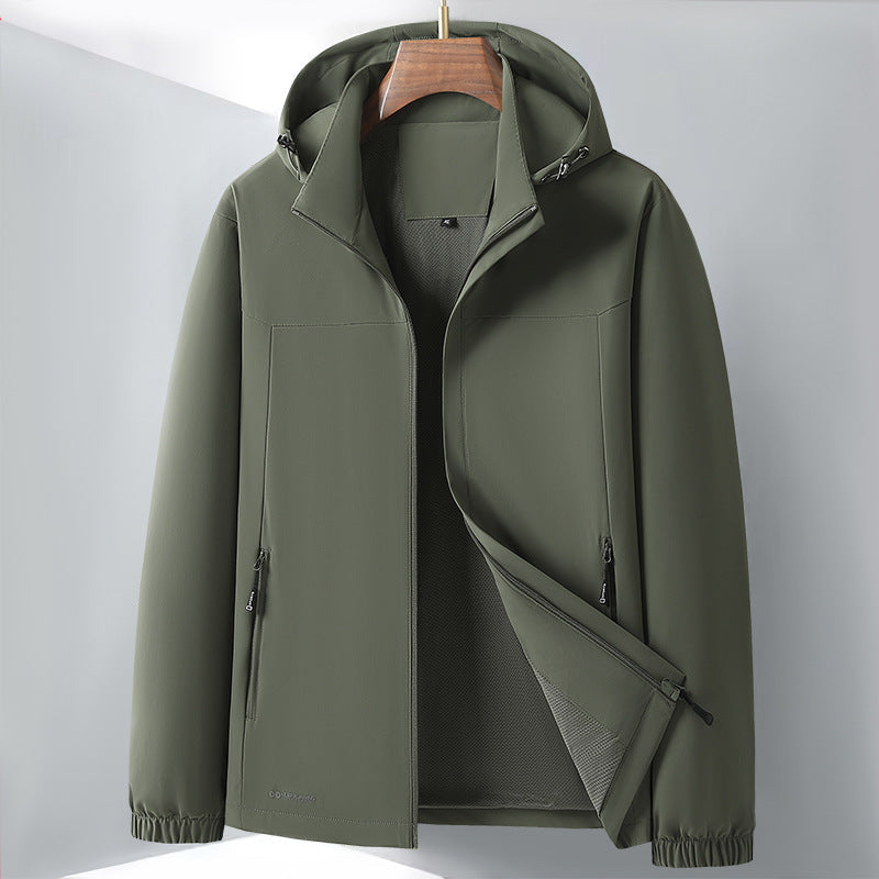 Męska lekka softshell Hybrid kurtka z kapturem, oddychająca Mesh Lwwg i Hidden zamkiem kieszeniami