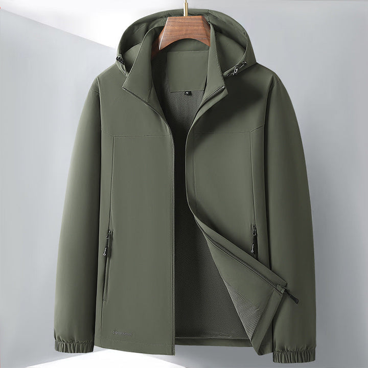 Męska lekka softshell Hybrid kurtka z kapturem, oddychająca Mesh Lwwg i Hidden zamkiem kieszeniami