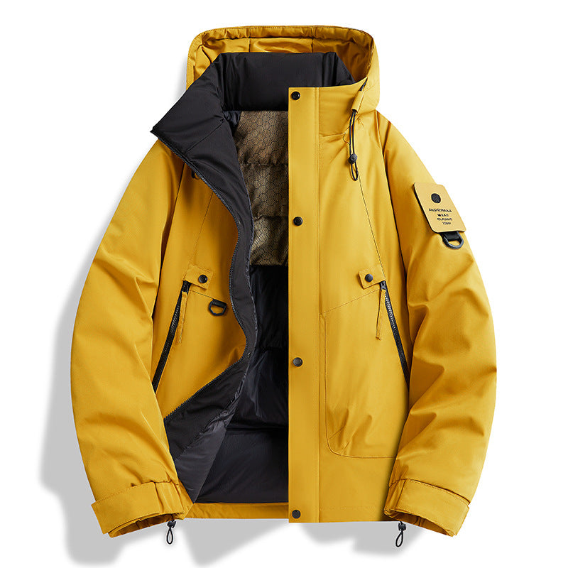 Męski Technical Miejski Parka z Termiczny Ocieplenie i Multifunctional Kieszenie