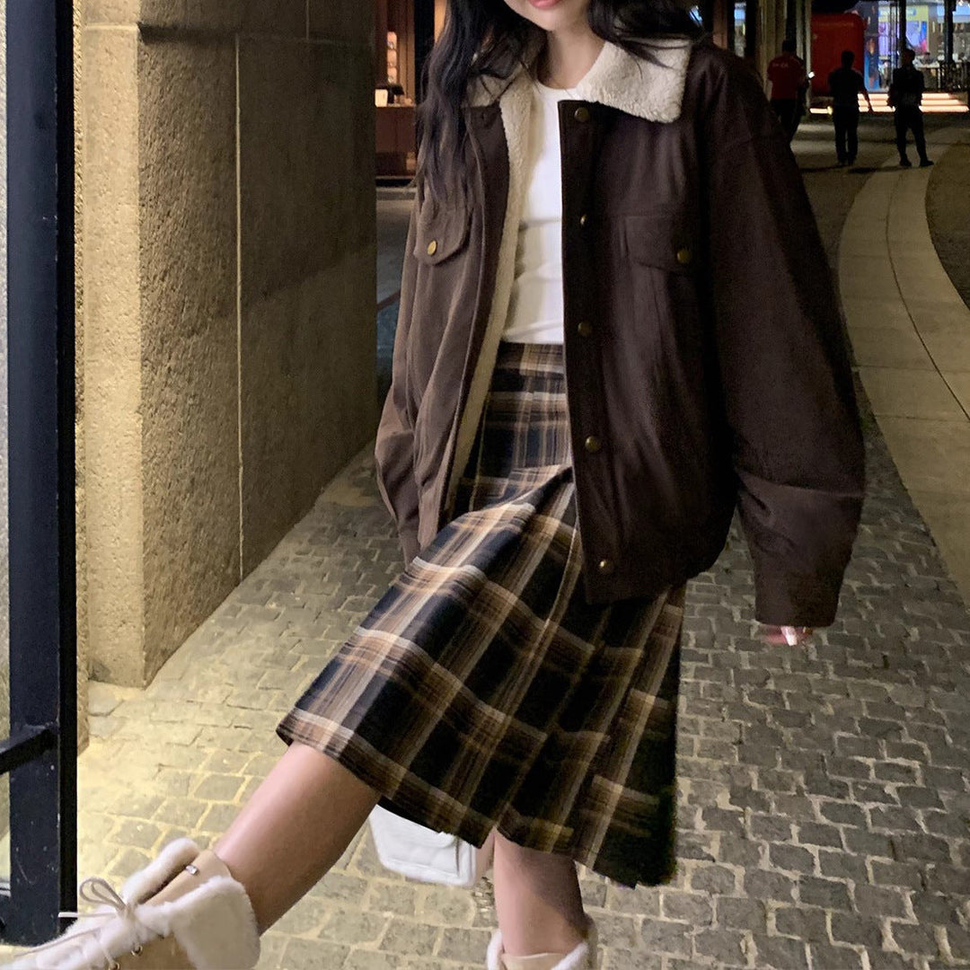 Damska transitional kurtka z faux fur kołnierzem Lumaza