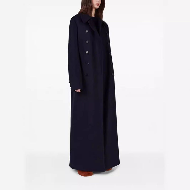 Damska maximal długa dwurzędna wool płaszcz z luźna oversize krój Lumaza