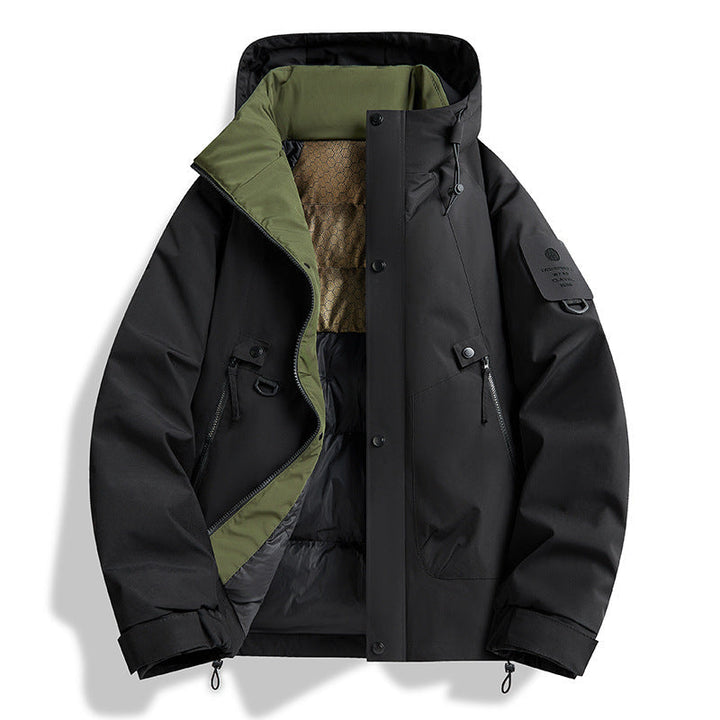 Męski Technical Miejski Parka z Termiczny Ocieplenie i Multifunctional Kieszenie