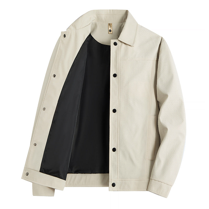 Męski Light Transitional Kurtka w Roboczy Styl z Microstructured Twill Stylizacja i Snap Guzik Placket