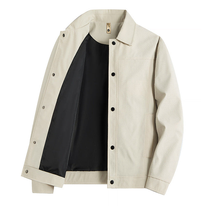 Męski Light Transitional Kurtka w Roboczy Styl z Microstructured Twill Stylizacja i Snap Guzik Placket