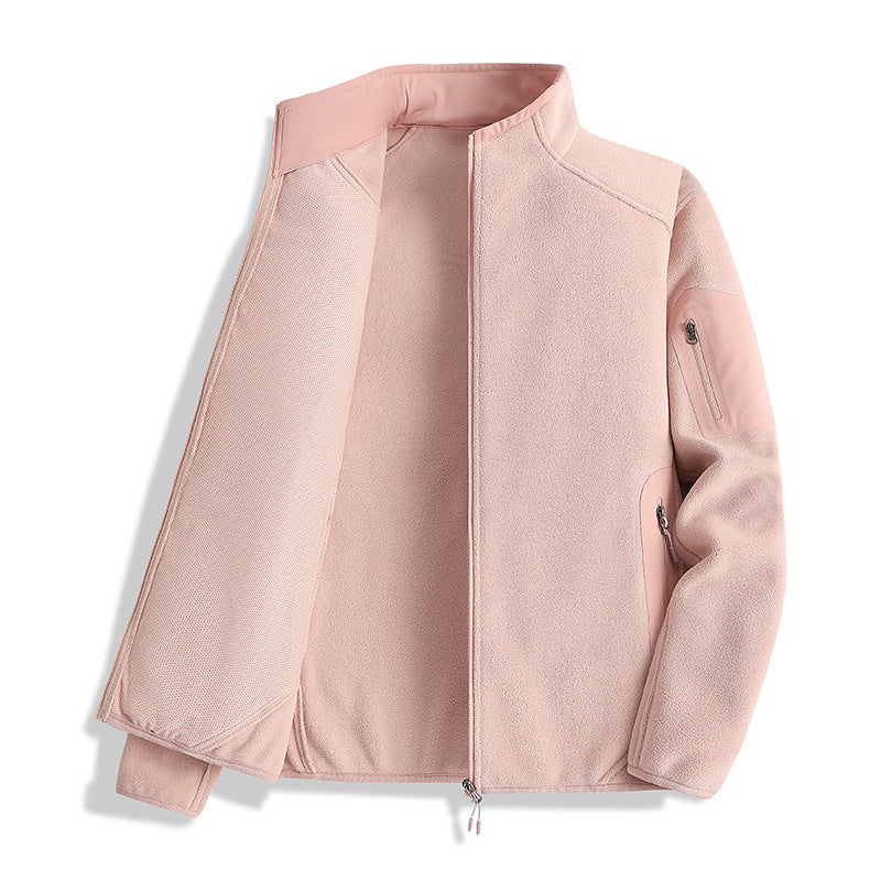 Męski kurtka polarowa z kołnierz ze stójką i softshell inserts