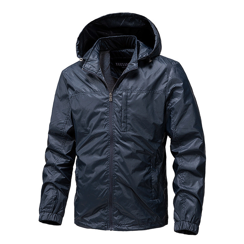 Męski lekki wodoodporny compact packable windbreaker z kaptur