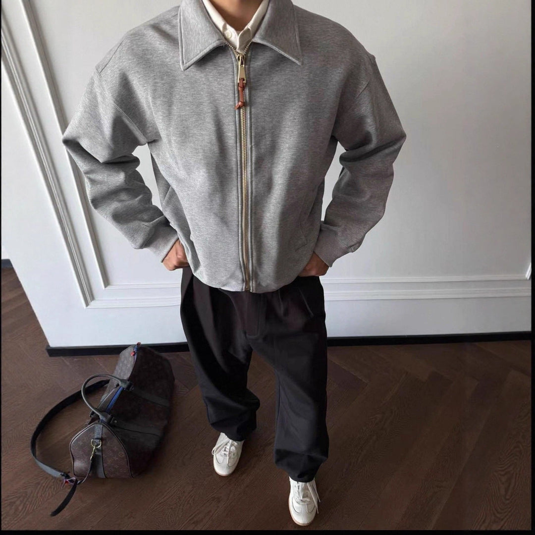Męski Komfortowy Zip-Up Sweat Kurtka