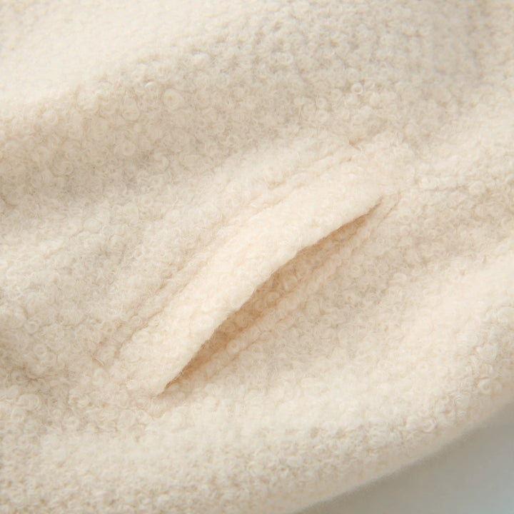 Damska Teddy boxy kurtka z koszulowa kołnierzem, Insert kieszeniami i Elastic dołem Lumaza