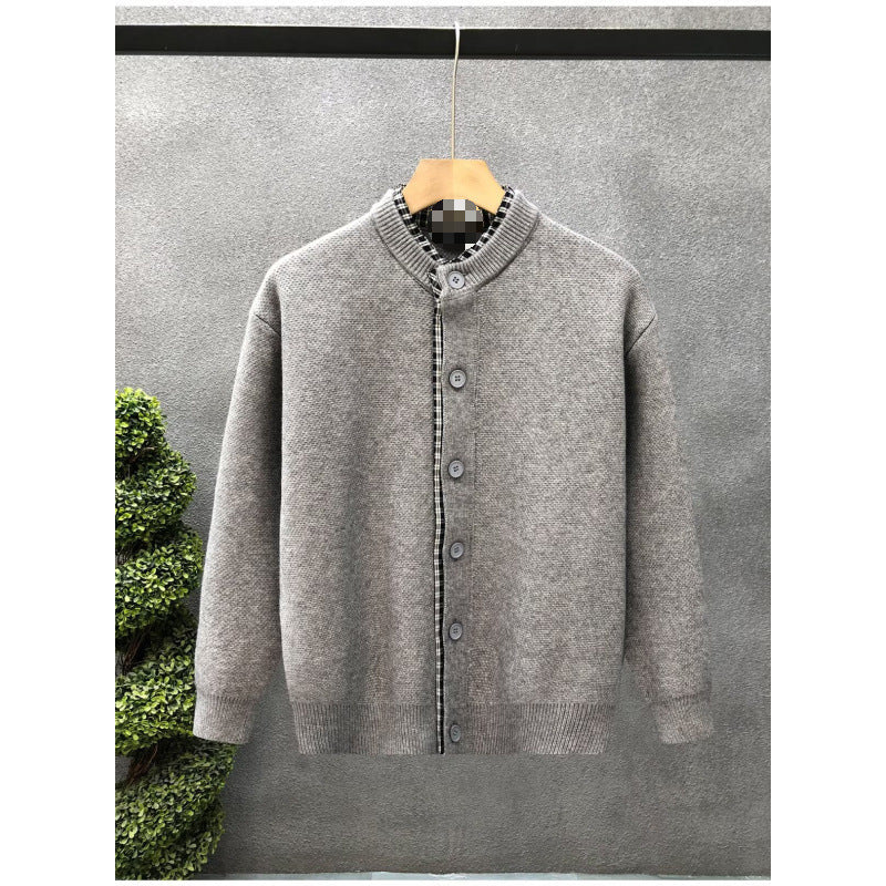 Męska Sweter Kurtka z Stójka