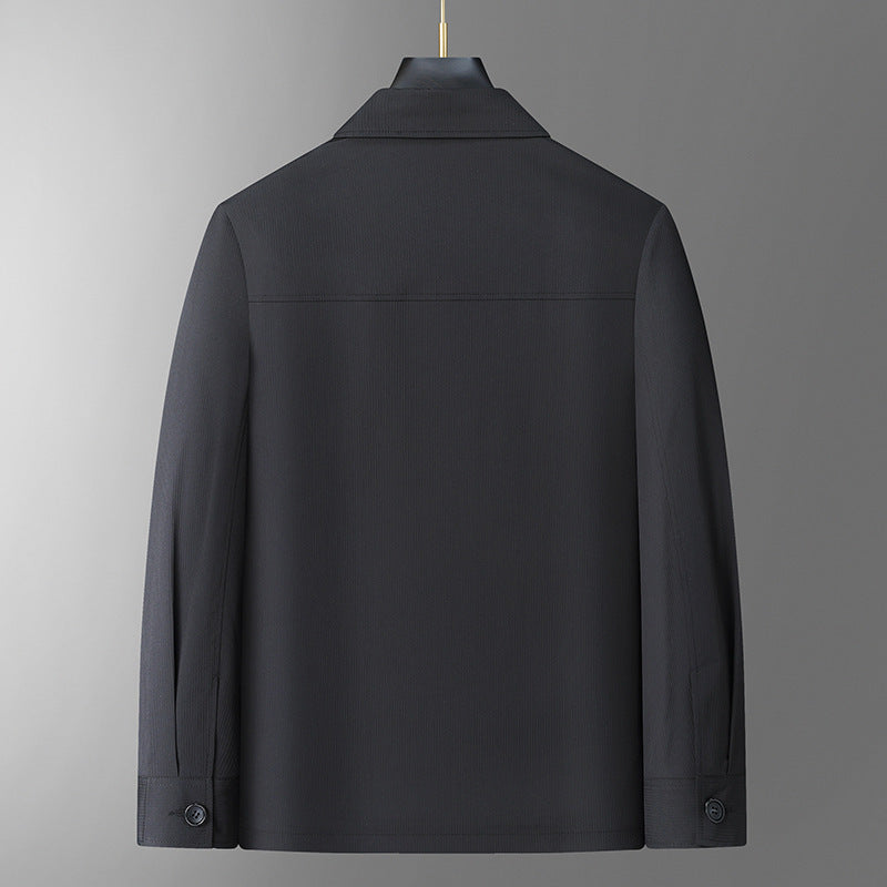 Męski przejściowy kurtka w minimalist styl roboczy z kieszenie z klapami
