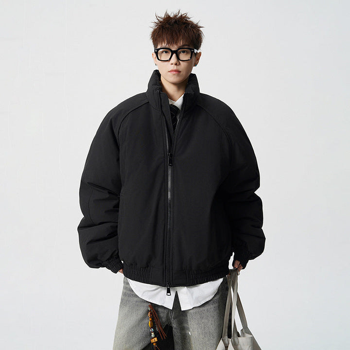 Męski Oversized Windbreaker z Stójka i Elastic Mankiety