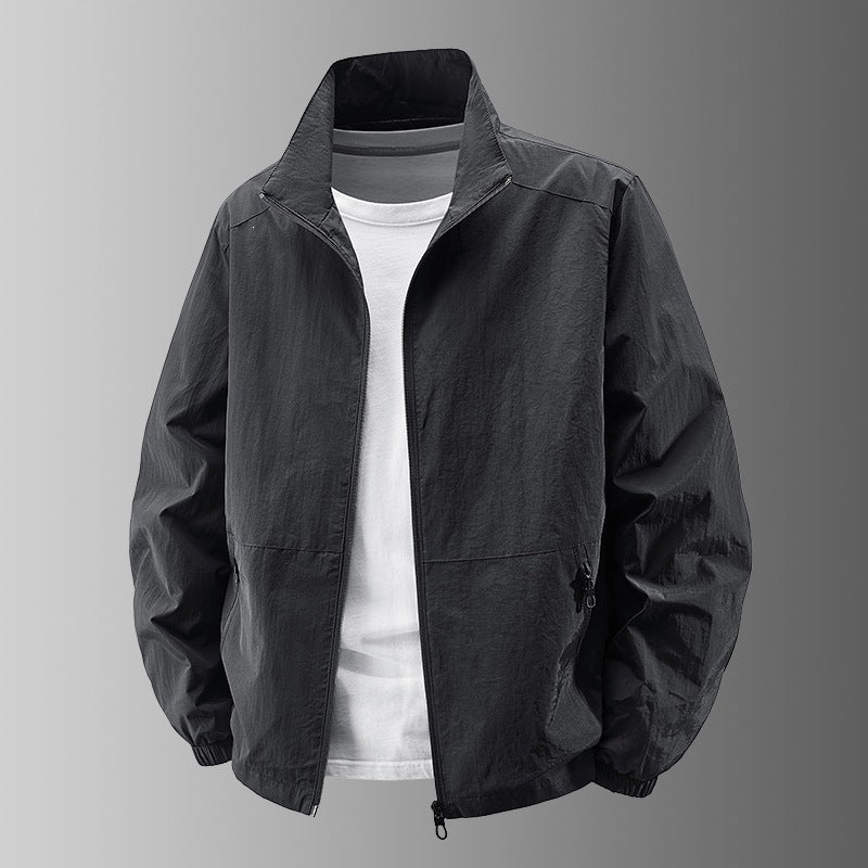 Męski Ultralight Technical Blouson Kurtka z elastyczne mankiety, ukryty kieszenie na zamek &amp; oddychający nylon mix