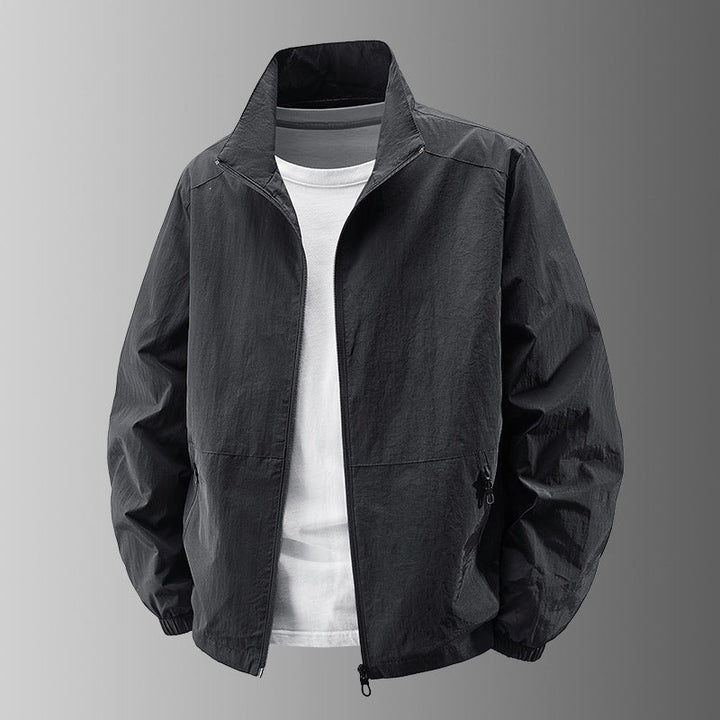 Męski Ultralight Technical Blouson Kurtka z elastyczne mankiety, ukryty kieszenie na zamek &amp; oddychający nylon mix