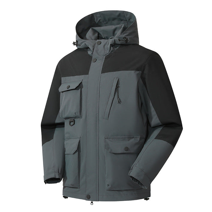 Męski Technical Utility Kurtka field z Kaptur, Wiele Kieszenie i Wind-Resistant Zewnętrzna warstwa