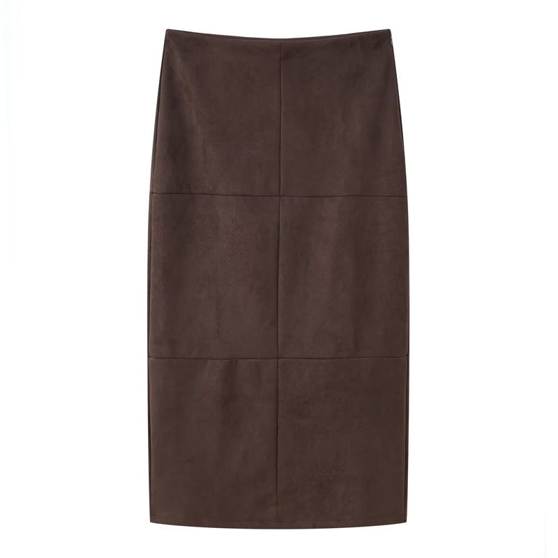 Damska krótka trencz in Suede Look z Ties i Epaulettes Lumaza