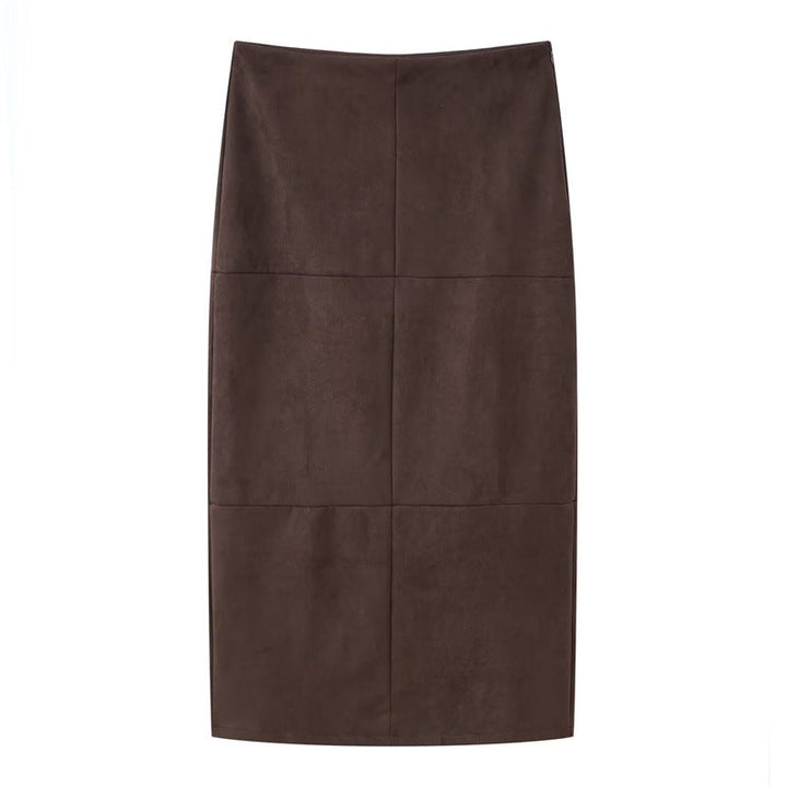 Damska krótka trencz in Suede Look z Ties i Epaulettes Lumaza