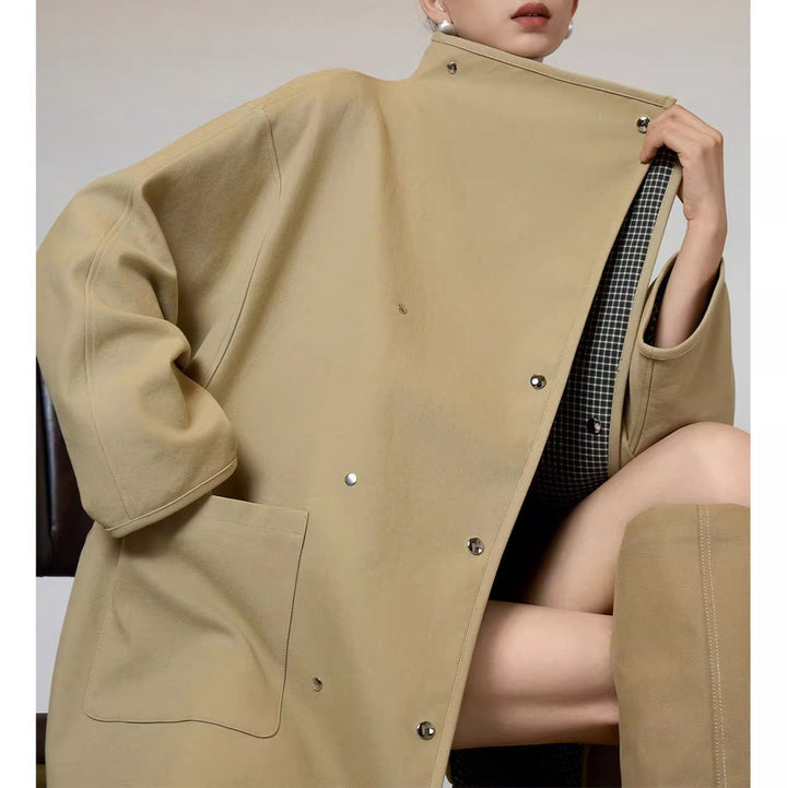 Damska oversize Transitional kurtka z Contrasting kołnierzem Lumaza