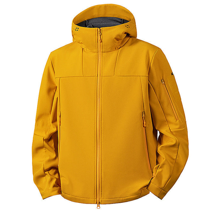 Męska wwd i wodoodporny softshell kurtka z kapturem i tactical kieszeniami