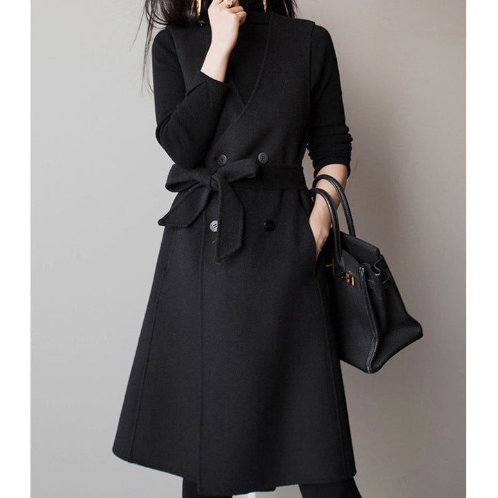 Damska elegancka Transitional kurtka z Waist paskiem Drune