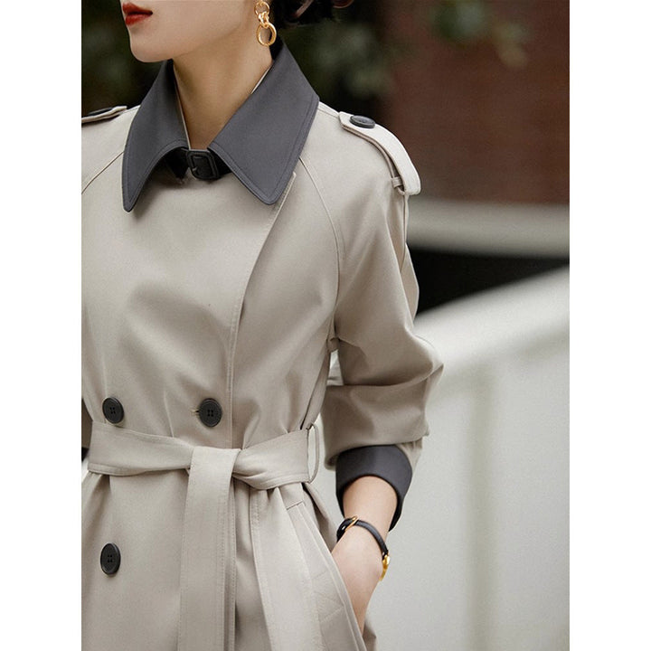 Damska Stylish trencz z Waist paskiem Lumaza