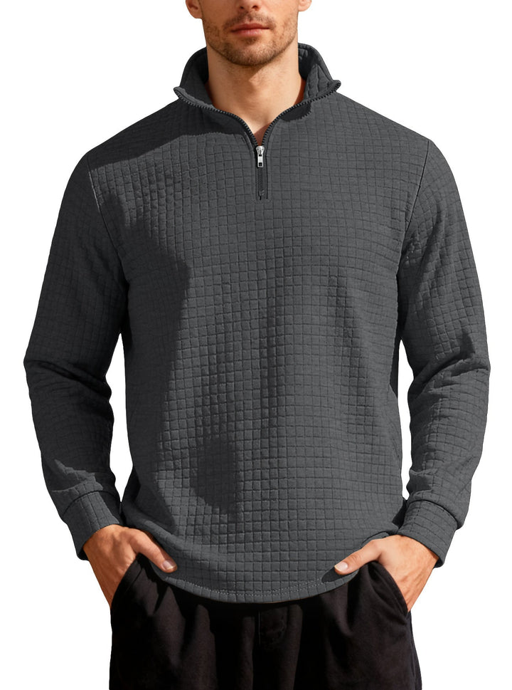 Męska Nano Square Strukturalny Komfort Half Zamek Sweter z Stójka i Jasny Padding