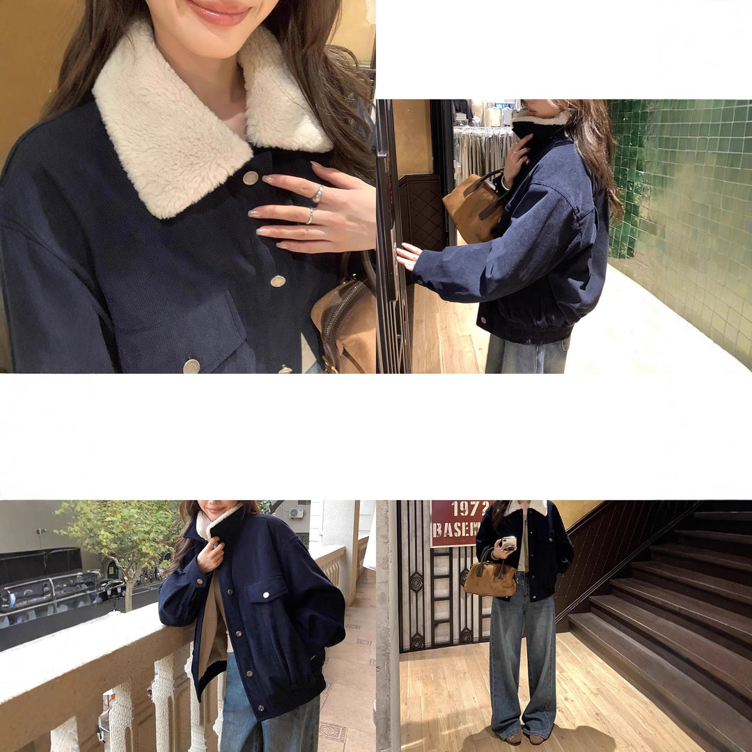 Damska transitional kurtka z faux fur kołnierzem Lumaza