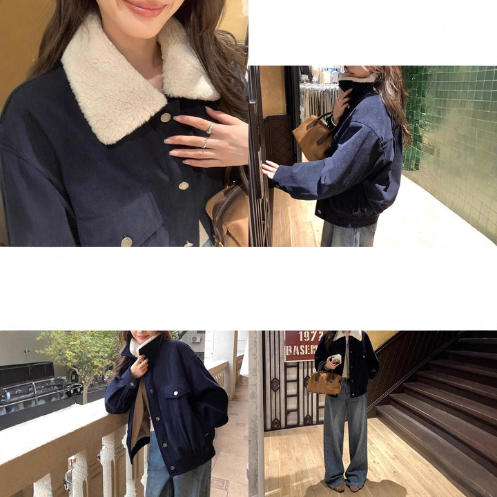 Damska transitional kurtka z faux fur kołnierzem Lumaza