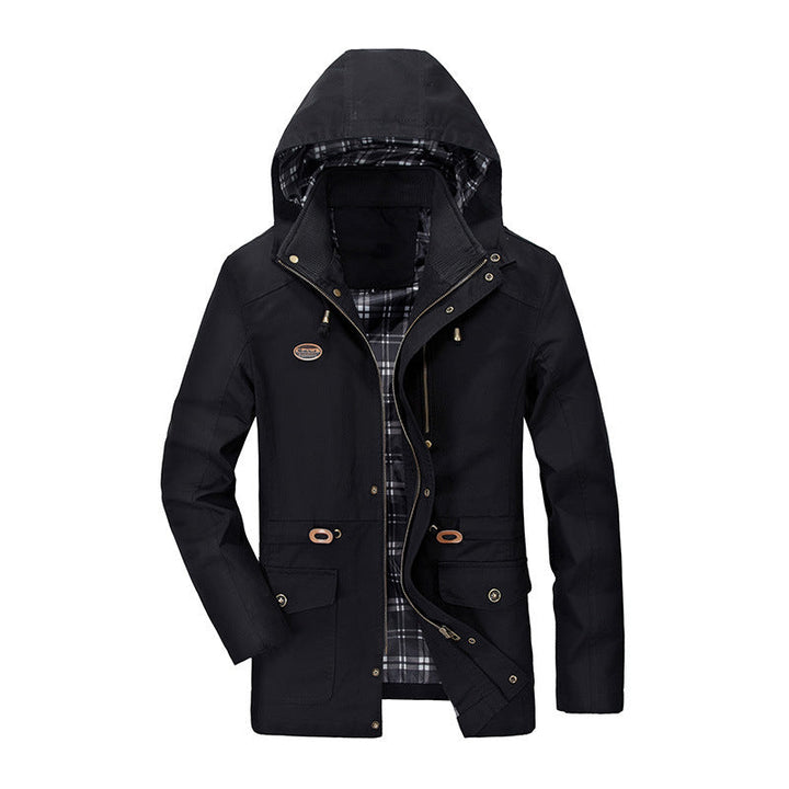 Męski Miejski Transitional Parka z Checked Podszewka, Ukryty Zamek, i Multi-funkcjonalny Kieszenie