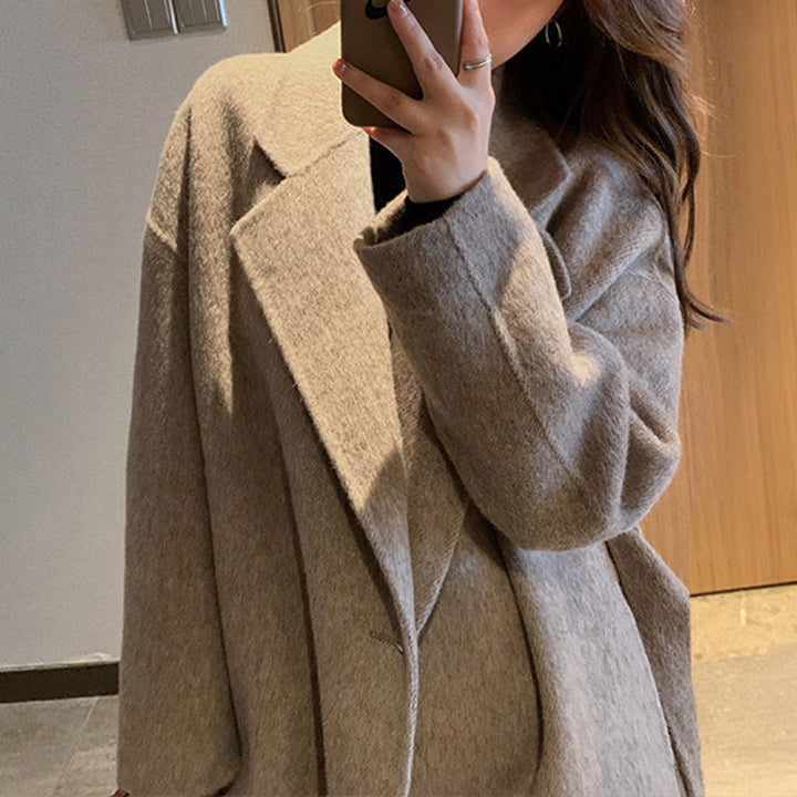 Damska elegancka i codzienna oversize Wool kurtka Drune