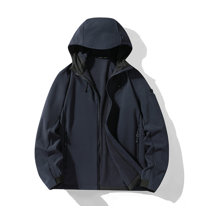 Damska softshellowa kurtka z kapturem i polarowa lining, windproof wodoodporna Lumaza
