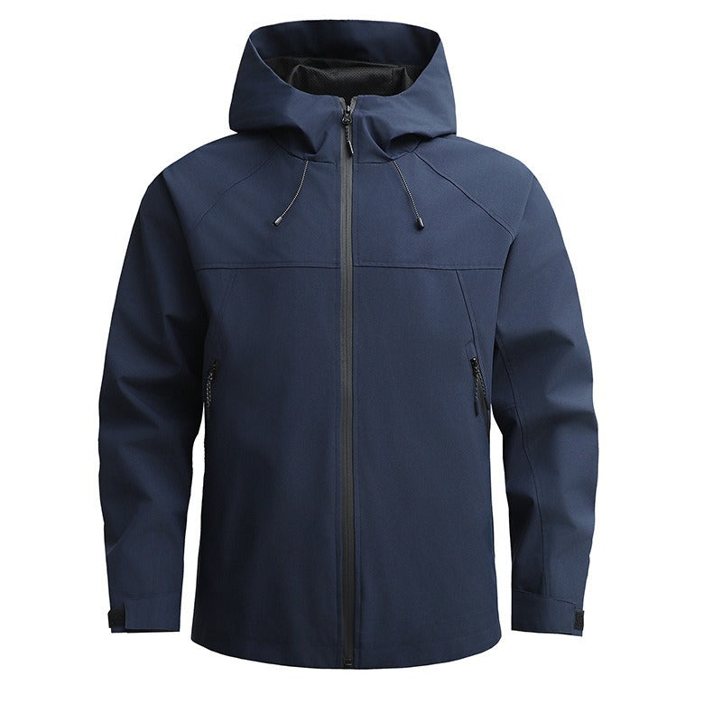 Męska oddychająca softshell kurtka z Two-Way zamkiem, regulowany kapturem i wodoodporny Surface