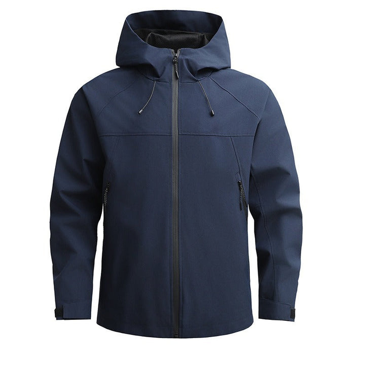 Męska oddychająca softshell kurtka z Two-Way zamkiem, regulowany kapturem i wodoodporny Surface