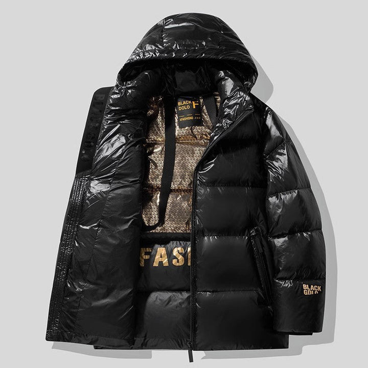 Unisex Glossy pikowana Parka z Metallic Lining i Carry Straps Lumaza