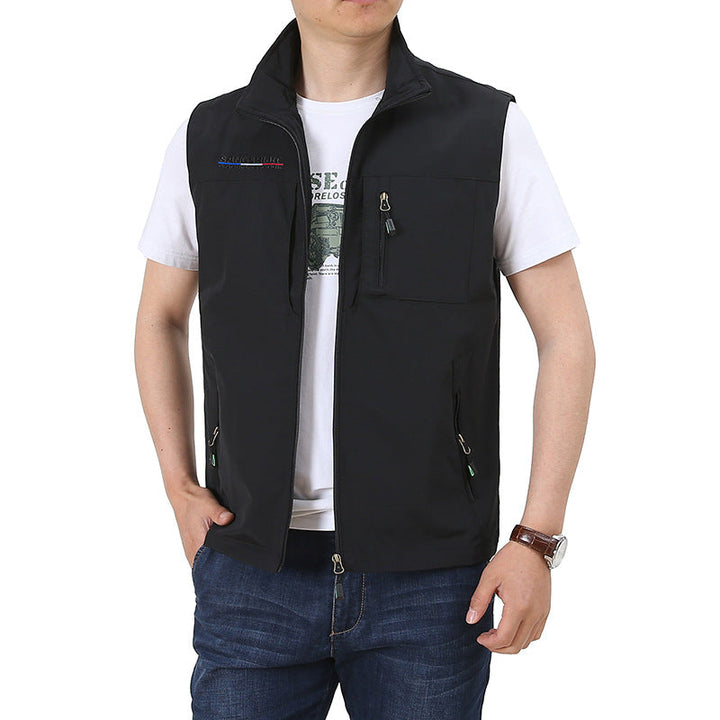 Męski Softshell Kamizelka użytkowa z Kołnierz ze stójką i Multi-Pockets