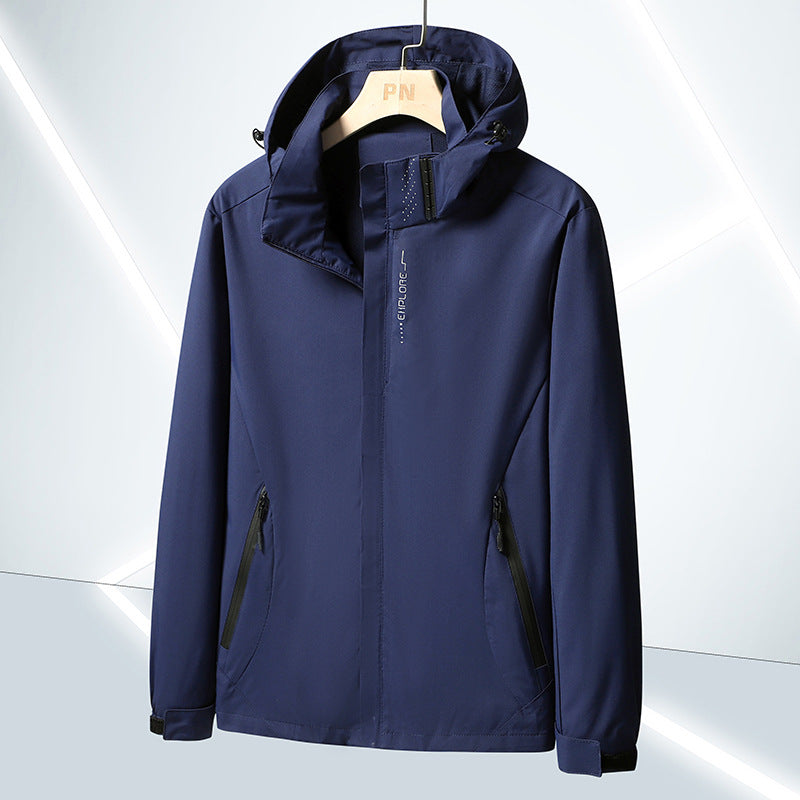 Męska lekka softshell funkcjonalne kurtka z oddychająca Mesh Lwwg i regulowany kapturem