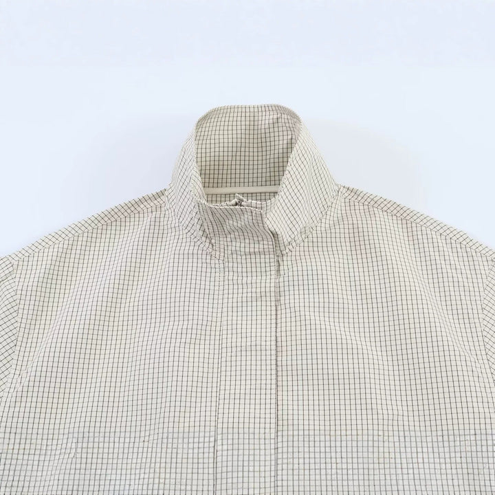 Damska krótka Windbreaker z ze stójką, Checkered Pattern i ściągaczem Lumaza