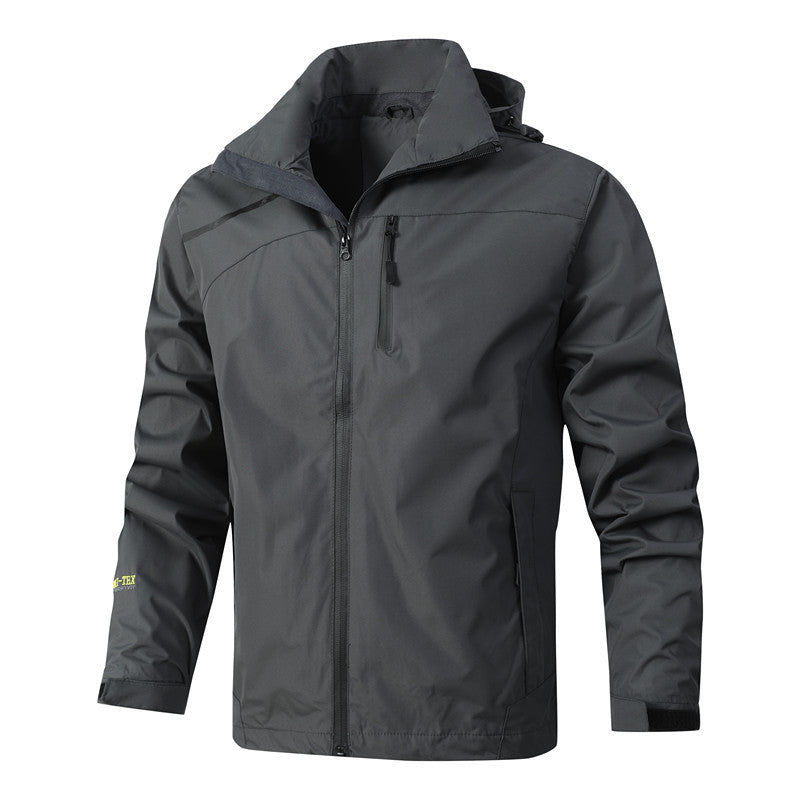 Męska oddychająca wodoodporna softshell kurtka z Seam-Sealed membrana i Packable kapturem